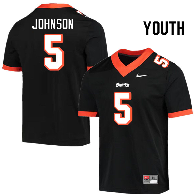 Youth #5 Gabarri Johnson Oregon State Beavers College Football Jerseys Stitched-Throwback